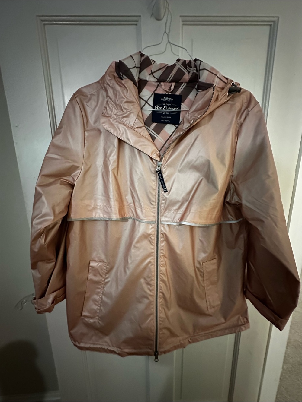 Charles river Women's Lightweight Hooded Rain Jacket - Blush Pink